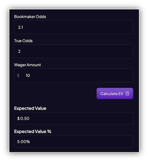 Second book tails ev calculation