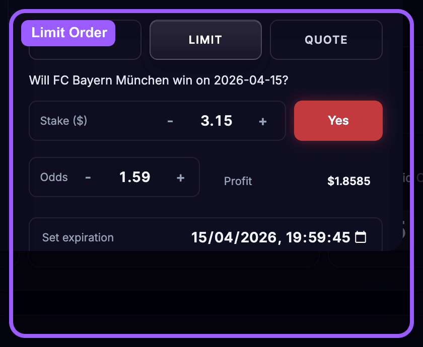 Limit order highlight