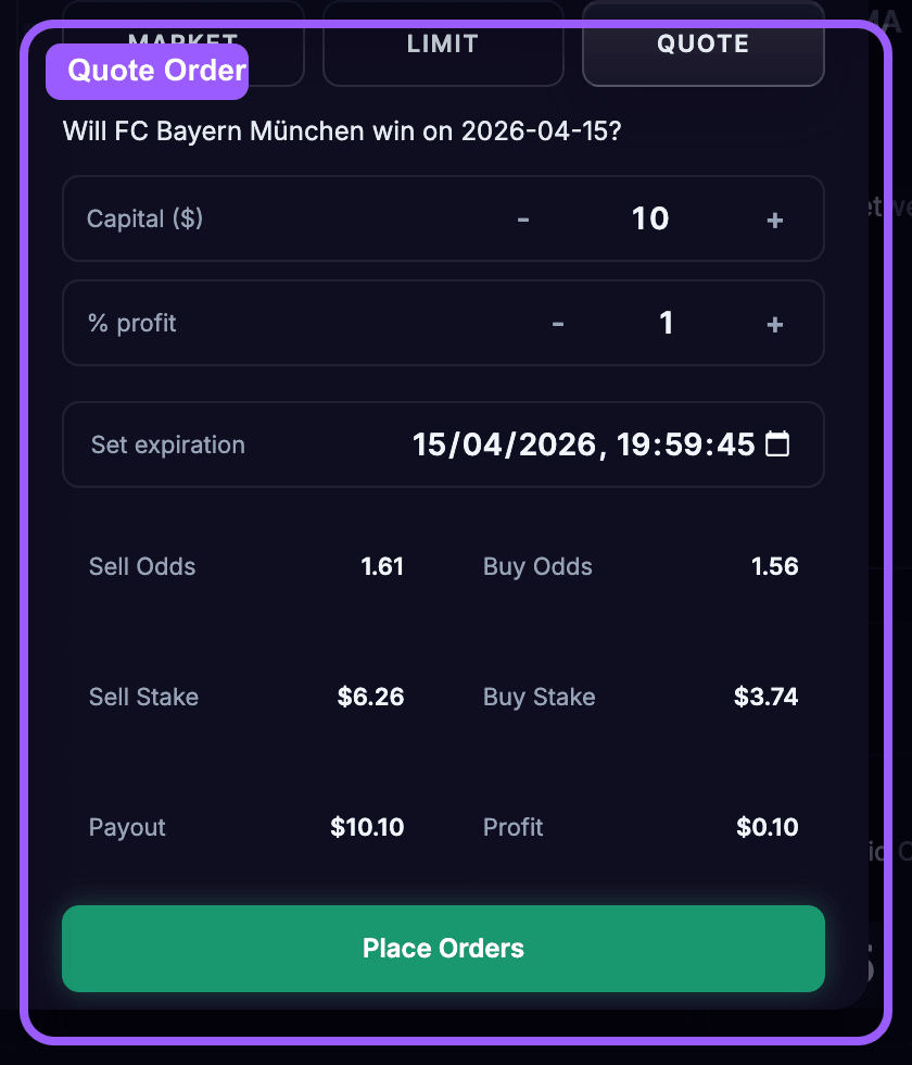 Quote order highlight